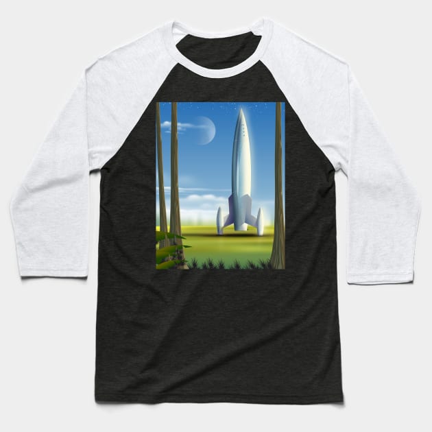 Spaceship Baseball T-Shirt by nickemporium1